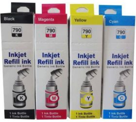 Hanat GI-790, G1000, G2000, G2002, G3000, G4000 Refill Ink Compatible Canon G Series HIGH Quality [Set of 4 ] G1000 G1010 G2000 G2002 G2010 G2012 G3000 G3010 G3012 G4000 G4010 Printers Tri-Color Ink Bottle image